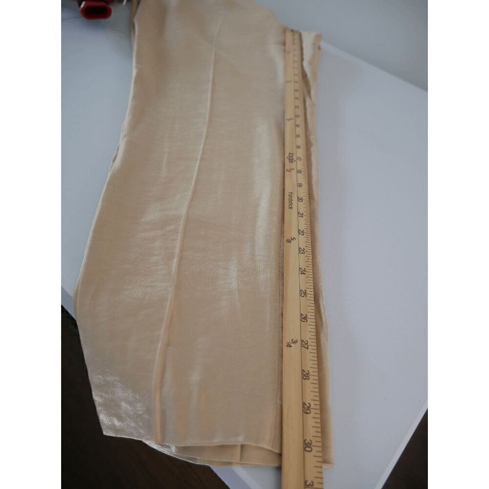 Anne Klein Women's Light Coffee Shimmer Twill Side Zip Pants 14 - Picture 9 of 9